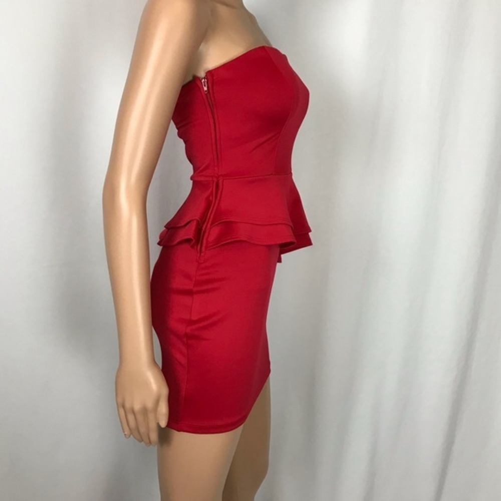 Jr's Wet Seal Red Mini Dress w Ruffle Detail Sz S - Picture 5 of 7